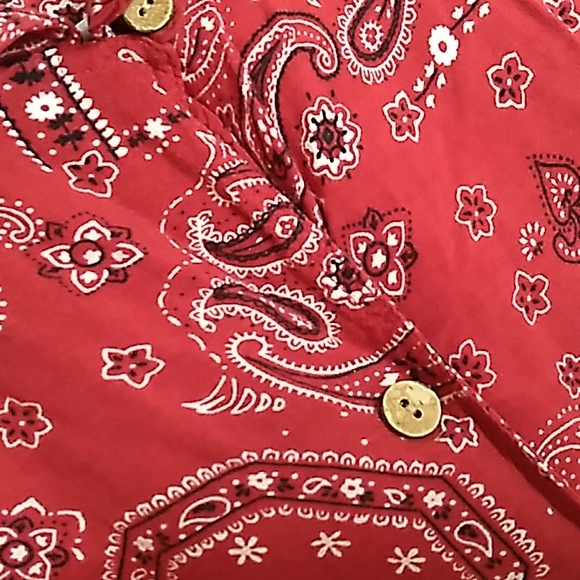 Vintage Quizz & Co Woman Bandana Top Button Up sz 20 or XL - Picture 3 of 4